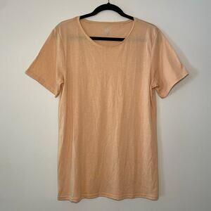 alo Yoga Women size Medium Light Pink Short Sleeve Crewneck Tee T-Shirt Workout